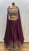 A539 Nc Satin Beads Work Indo Western Lehenga